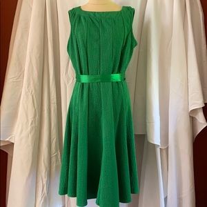 Green dress with tie waist Sash